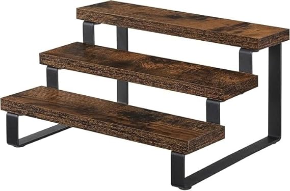 “3-Tier Wooden Spice Rack & Countertop Organizer – Rustic Kitchen & Home Shelf”