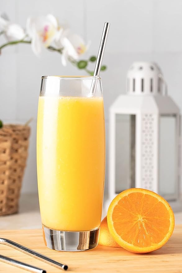 “Reusable Stainless Steel Straw Set with Cleaning Brush – Eco-Friendly Drinking Straws”