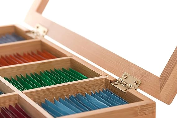 “Bamboo Wooden Tea Box Organizer – 8 Compartments for Tea Bags, Spices & Storage”